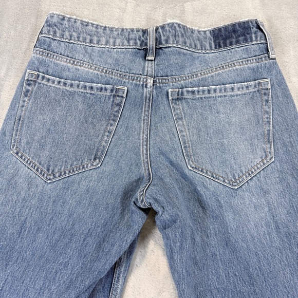 Hollister Low-Rise Baggy Distressed Jeans W24R Medium Wash Ripped Wide Leg 00R - Picture 4 of 10